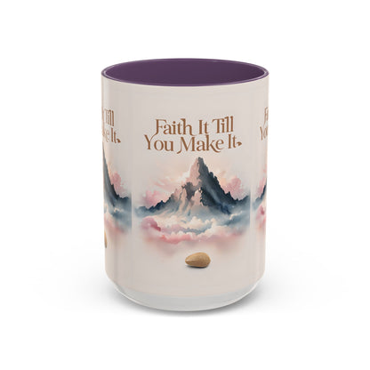 Faith It Till You Make It Coffee Mug, Motivational Drinkware, Inspirational Gift, Morning Coffee Cup, Self-Help Mug