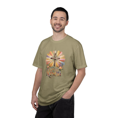 He Is Risen cross sunrise design T-Shirt | Easter faith floral