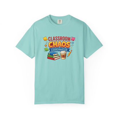 Classroom Chaos Coordinator T-shirt | Teacher Coffee Books Pencil