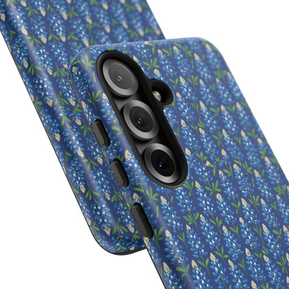 Phone Case, Texas Bluebonnet Tough Case, Navy Floral Phone Cover, Protective iPhone Case, Samsung Galaxy Case, Texas Wildflower Gift