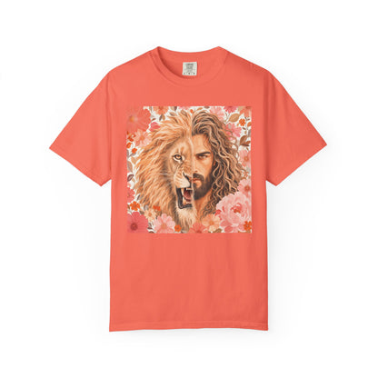 Jesus Lion of Judah split face portrait T-Shirt | Inspirational faith tee