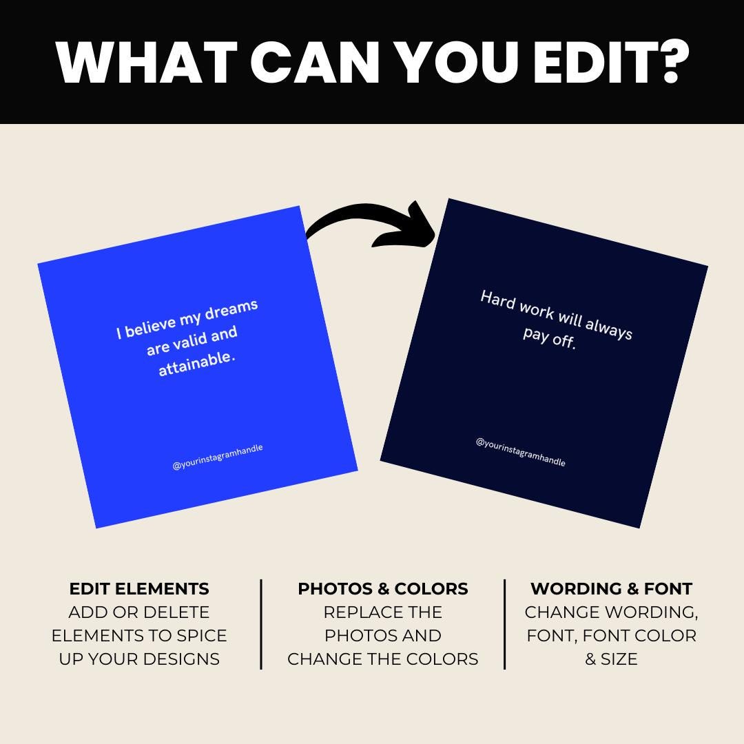 Graduation Quotes & Affirmations Templates: Canva Editable (Digital Download)