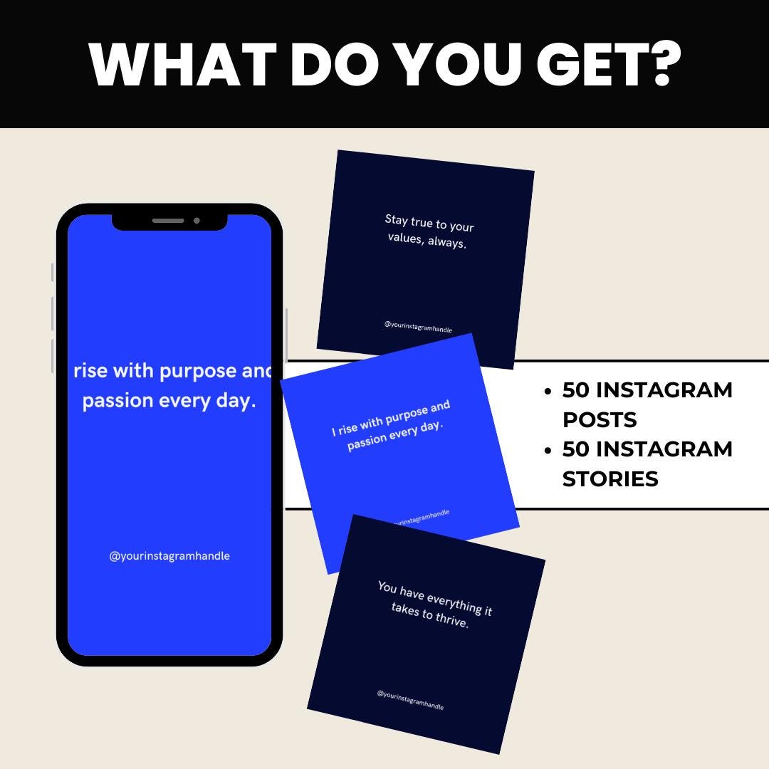 100 Graduation Quotes & Affirmations Templates: Canva Editable (Digital Download)