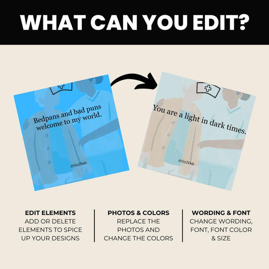 100 Nurses Instagram Quote Templates Canva, Social Media Quotes, Instagram Motivational Post Templates Humor