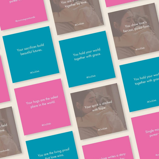 Single Mom Quotes Canva Template: 90 Social Media Posts (Digital Download