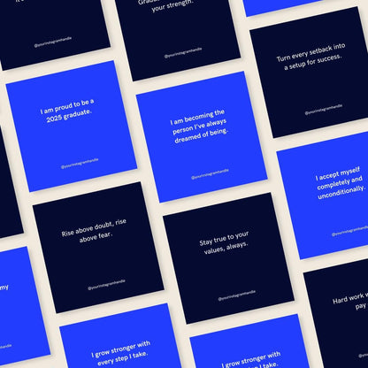 100 Graduation Quotes & Affirmations Templates: Canva Editable (Digital Download)