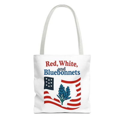 Texas Theme Patriotic Tote Bag, Bluebonnet Design, Texas Pride Gift, Texan Souvenir, Patriotic Tote Bag, Gift for Her