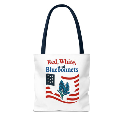 Texas Theme Patriotic Tote Bag, Bluebonnet Design, Texas Pride Gift, Texan Souvenir, Patriotic Tote Bag, Gift for Her