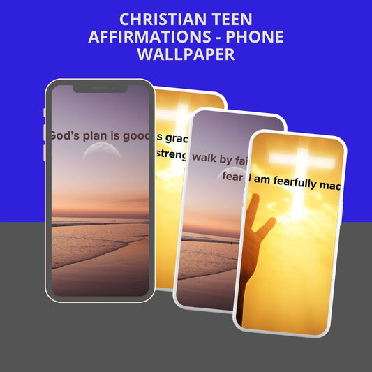 Christian Teen Phone Wallpapers: Inspirational PNG Bundle (Digital Download, Set of 60)