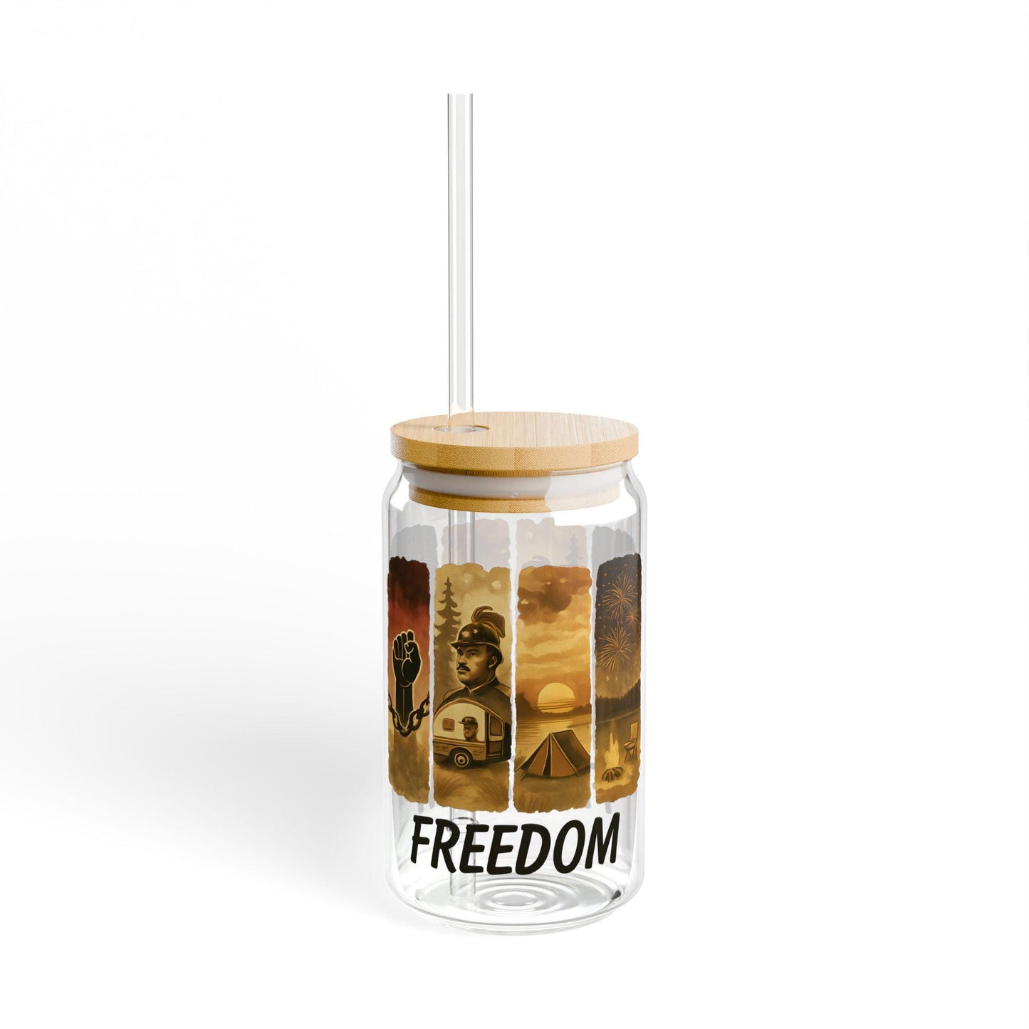 Juneteenth Sipper Glass: Black History 16oz Tumbler with Straw