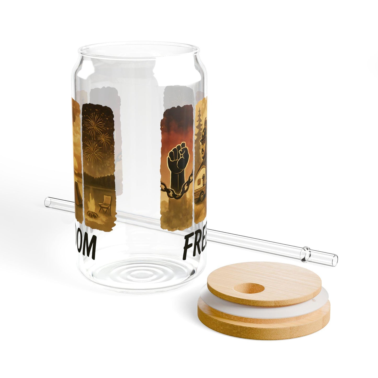 Juneteenth Sipper Glass: Black History 16oz Tumbler with Straw