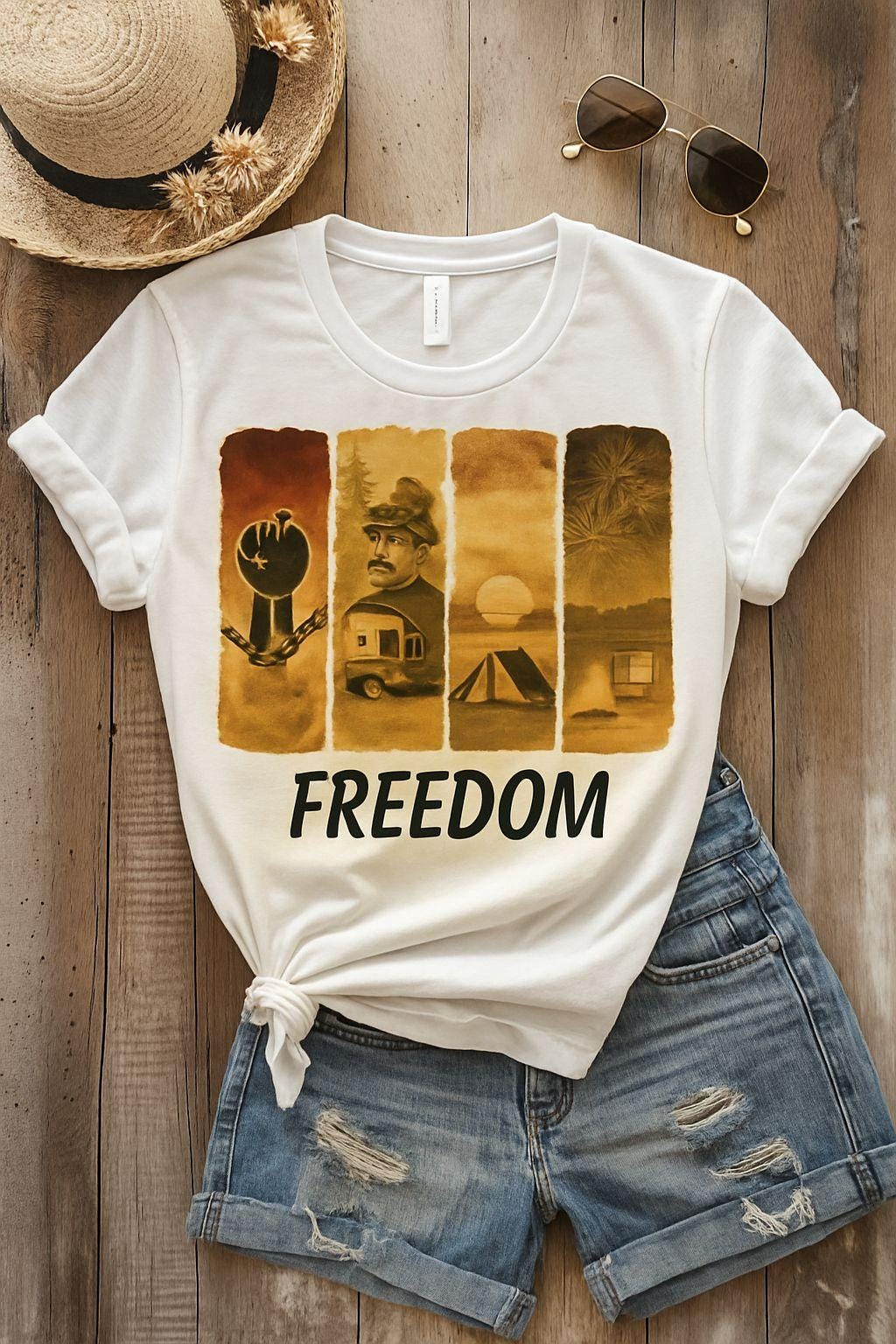 Juneteenth Vintage Freedom Art PNG | Juneteenth Empowerment Illustration | Transparent Background Clipart for Sublimation & Print