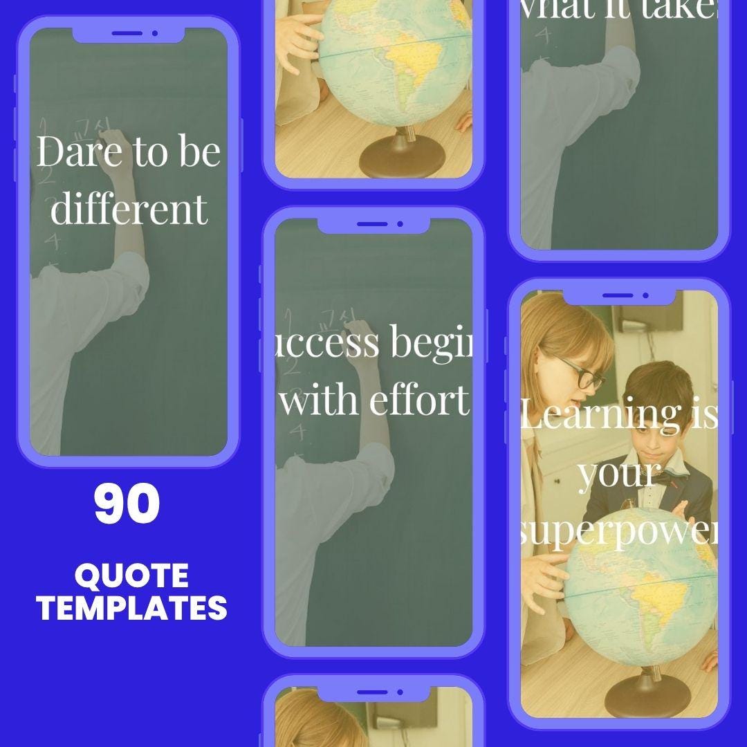90 Inspirational Teacher Encouragement Quotes | Classroom Wall Decor | Positive Affirmation Signs | Canva Templates