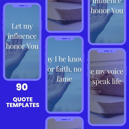 90 Christian Prayer Quotes: Daily Inspiration Canva Templates (Digital Download)