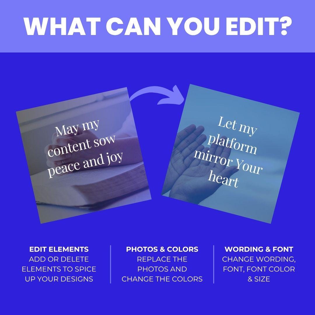 90 Christian Prayer Quotes: Daily Inspiration Canva Templates (Digital Download)