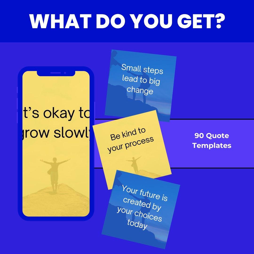 90 Life Coach Quotes: Inspirational Canva Templates (Digital Download)