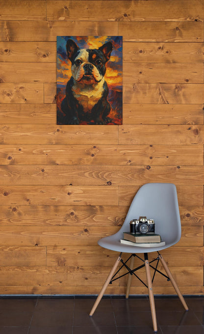 English Bulldog Sunset Art | Funny Dog Wall Print | "Snack Seeker" Digital Download