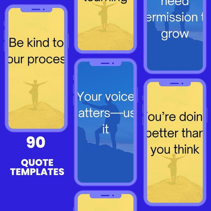 90 Life Coach Quotes: Inspirational Canva Templates (Digital Download)