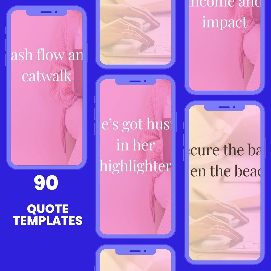 Sassy Women Entrepreneur Quotes: 90 Canva Templates (Digital Download)