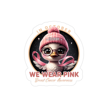 Outdoor Sticker - Goose Breast Cancer Awareness Theme - In October We Wear Pink