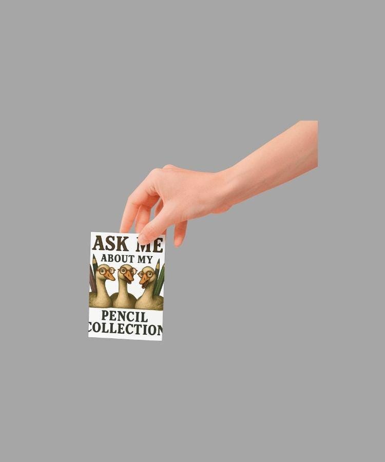 Sticker - Racoon Ask Me About My Pencil Collection - Back to School