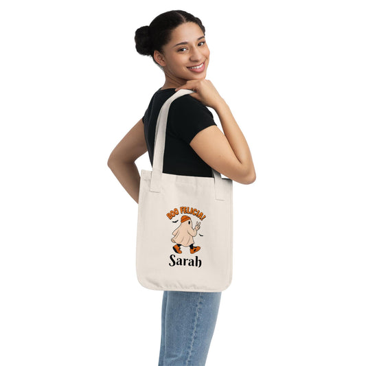Funny Boo Felicia Tote Bag: Halloween Organic Cotton Canvas Shopping Bag