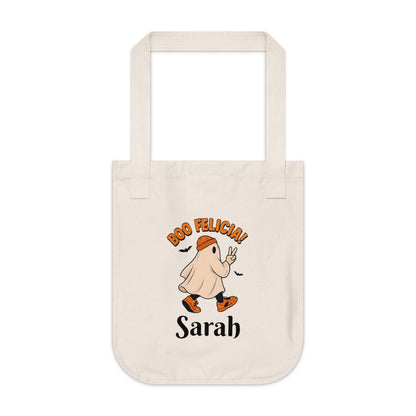 Funny Boo Felicia Tote Bag: Halloween Organic Cotton Canvas Shopping Bag