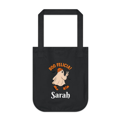 Funny Boo Felicia Tote Bag: Halloween Organic Cotton Canvas Shopping Bag
