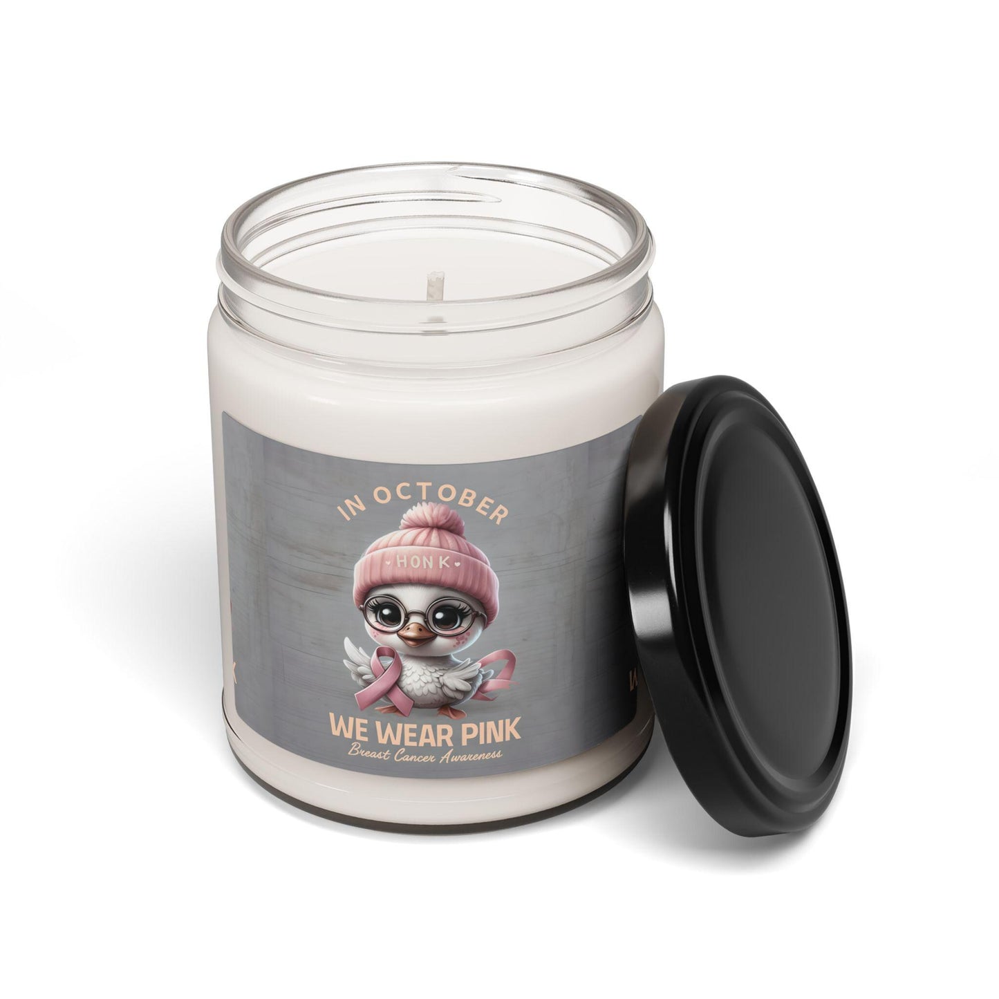 October Awareness Soy Candle: Pink Ribbon Breast Cancer Gift