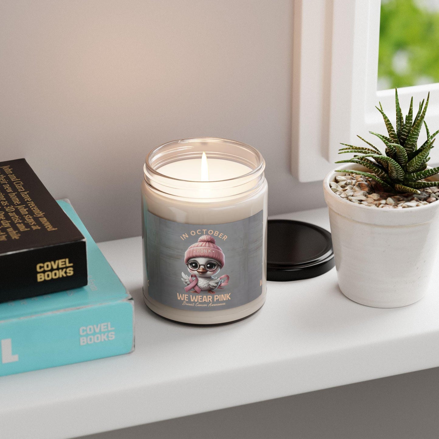 October Awareness Soy Candle: Pink Ribbon Breast Cancer Gift