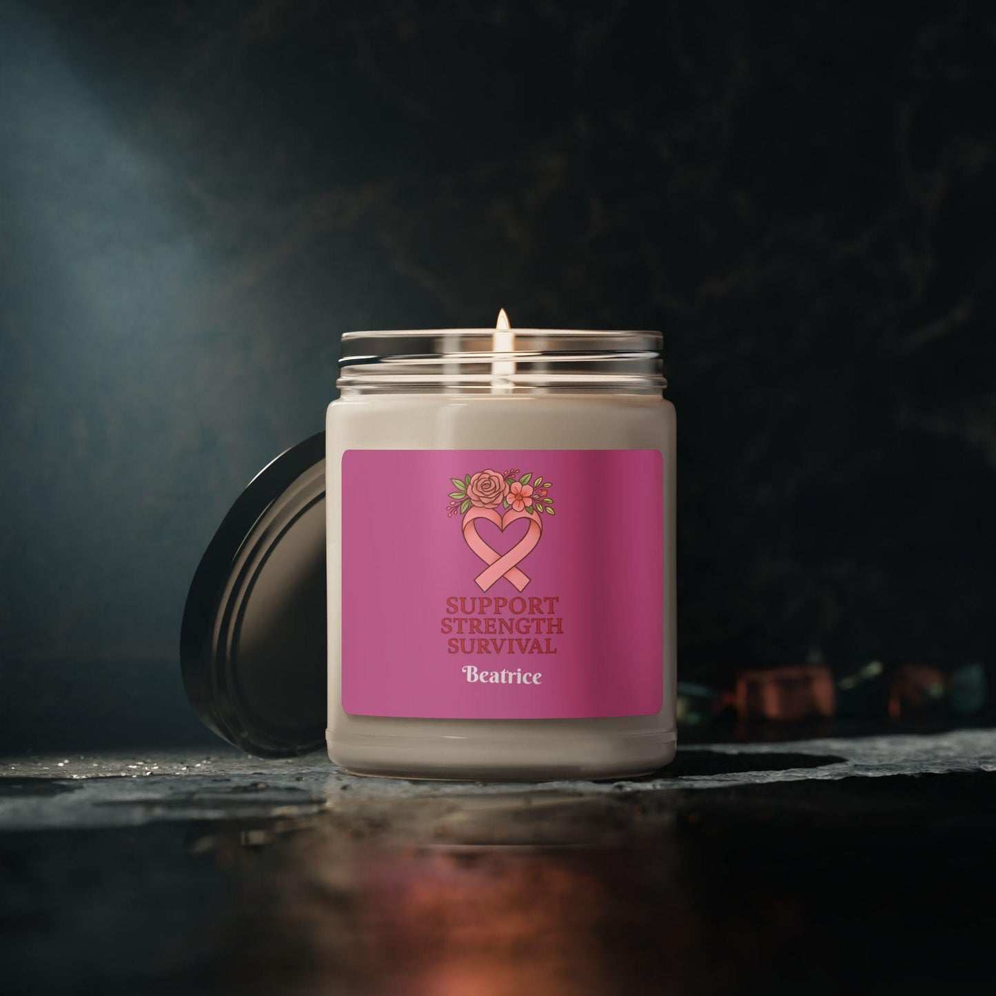 Support Strength Survival Scented Soy Candle: Wellness Gift, 50-60 Hour Burn