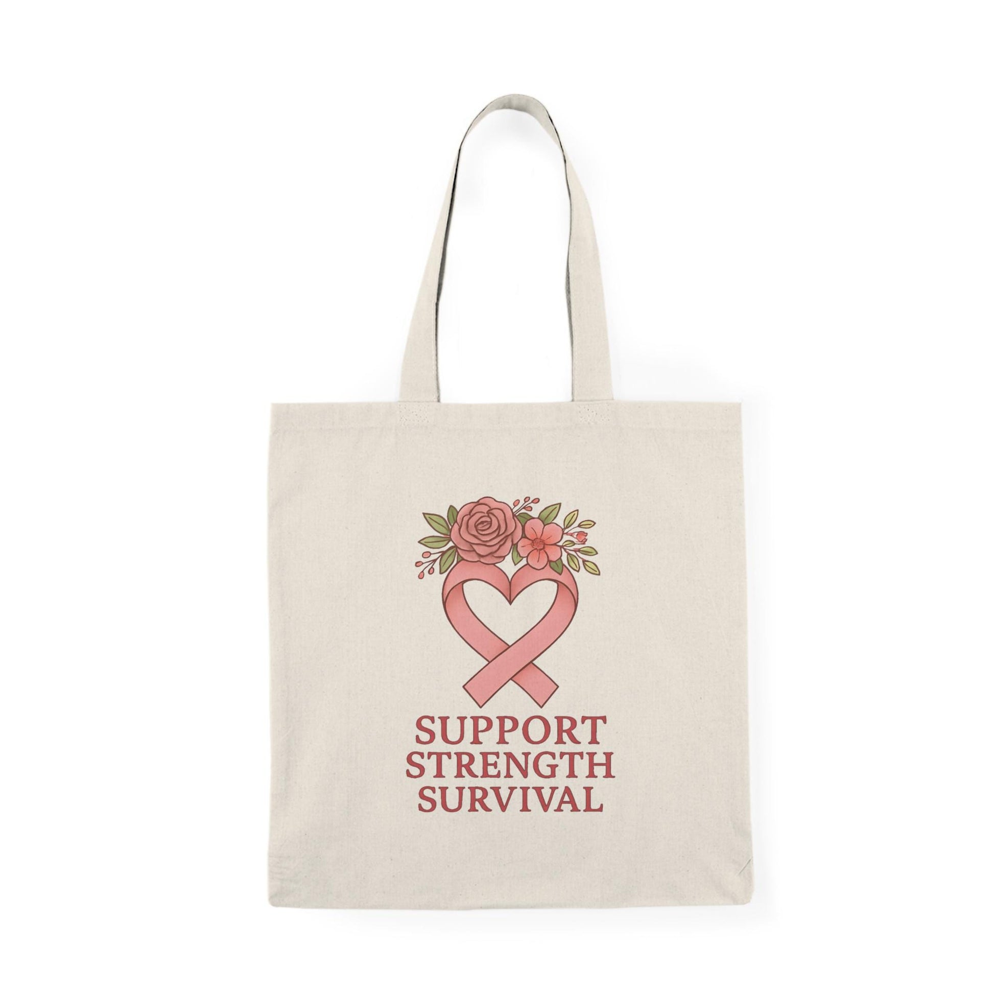 Breast Cancer Awareness Tote Bag: Floral Inspirational Design