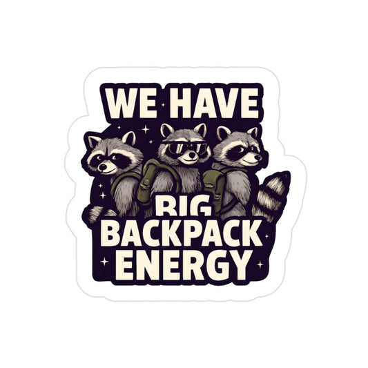 Adventurous Raccoon Outdoor Sticker: Eco-Friendly Vinyl, Water-Resistant