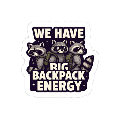 Adventurous Raccoon Outdoor Sticker: Eco-Friendly Vinyl, Water-Resistant