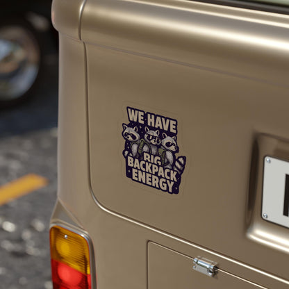 Adventurous Raccoon Outdoor Sticker: Eco-Friendly Vinyl, Water-Resistant