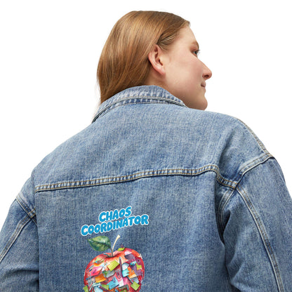 Denim Apple Jacket: Women's Oversized Jean Jacket, Vintage Style