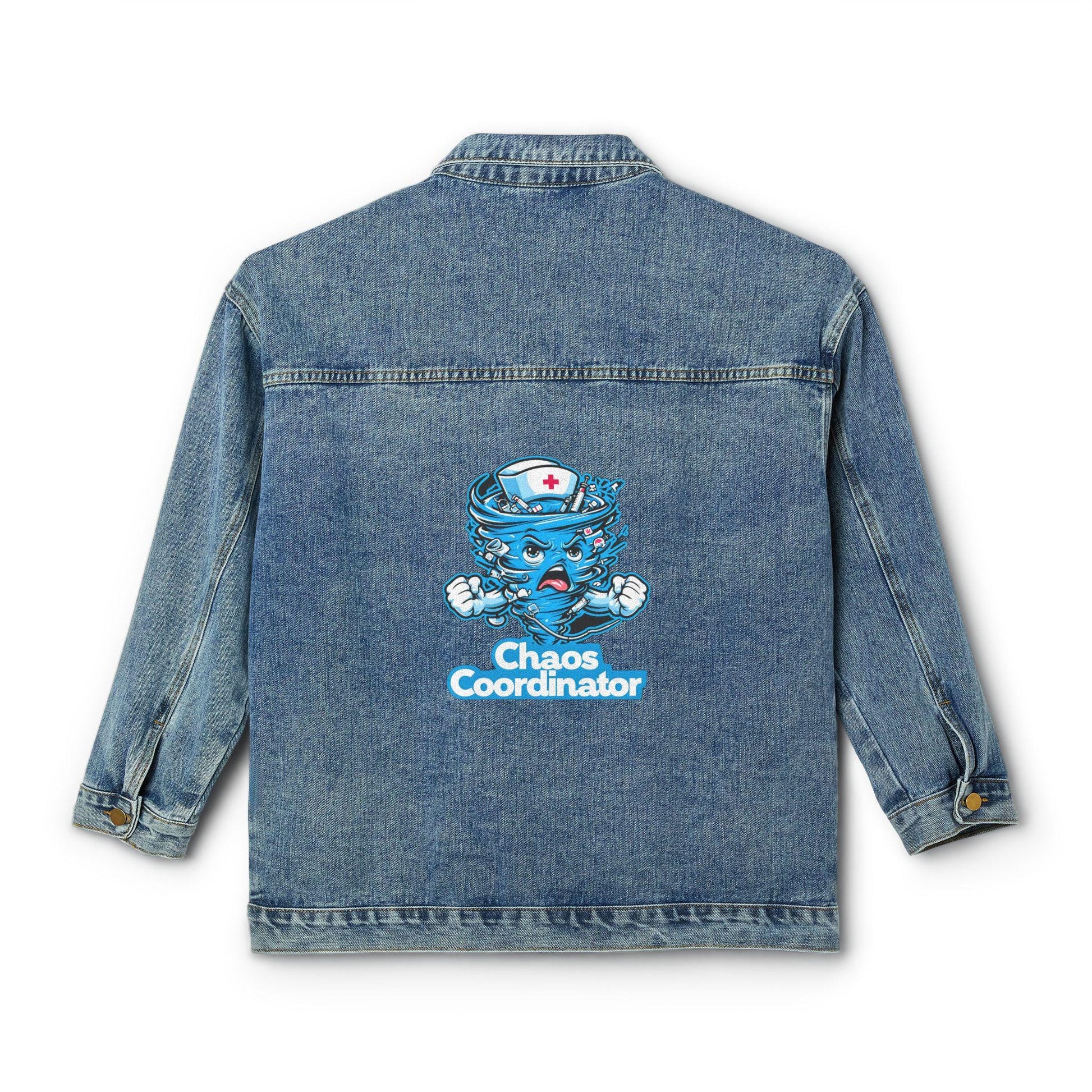 Chaos Coordinator Denim Jacket: Oversized Trendy Women's Coat