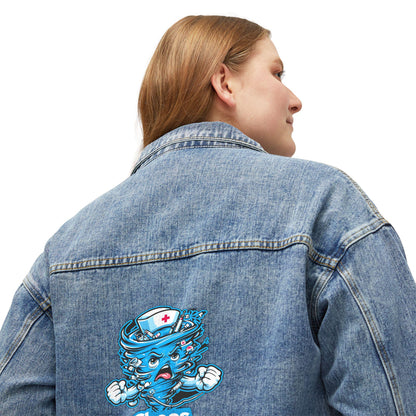 Chaos Coordinator Denim Jacket: Oversized Trendy Women's Coat