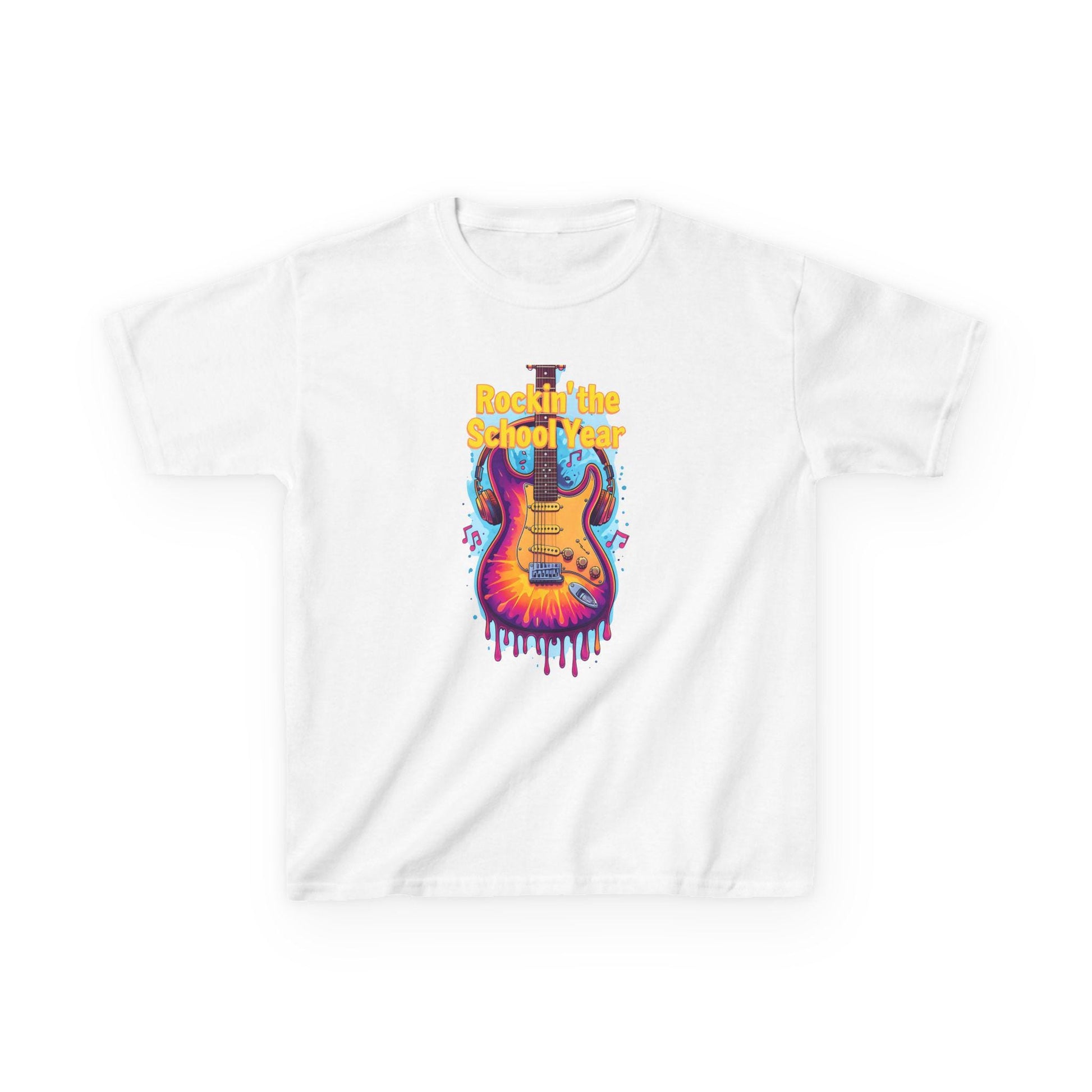 Electric School Year Kids Tee: Music Lover Graphic Shirt