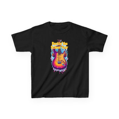 Electric School Year Kids Tee: Music Lover Graphic Shirt