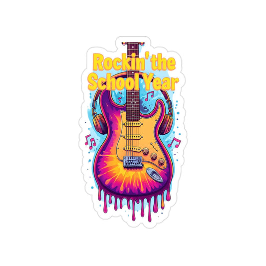 Guitar Outdoor Sticker: Rockin' Back to School Die-Cut Decal
