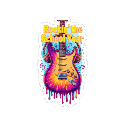 Guitar Outdoor Sticker: Rockin' Back to School Die-Cut Decal
