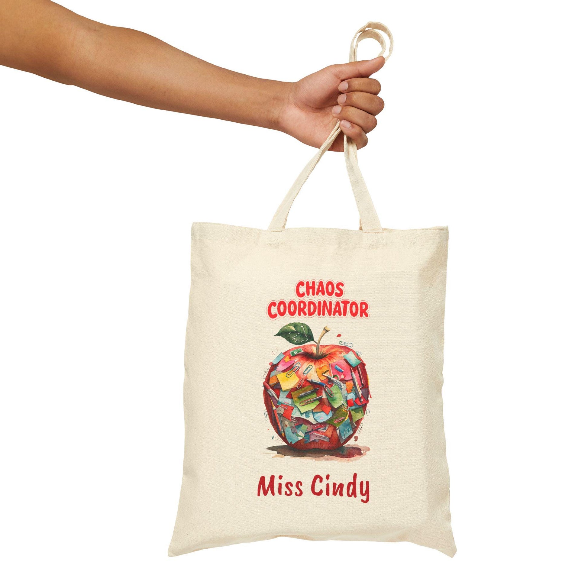 Chaos Coordinator Cotton Canvas Tote Bag, Teacher Gift, Eco-Friendly Shopping Bag, Fun Classroom Accessory, Back to School Tote
