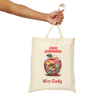 Chaos Coordinator Cotton Canvas Tote Bag, Teacher Gift, Eco-Friendly Shopping Bag, Fun Classroom Accessory, Back to School Tote