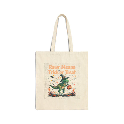 Dinosaur Halloween Tote Bag: Rawr Trick or Treat, Custom Kids Gift