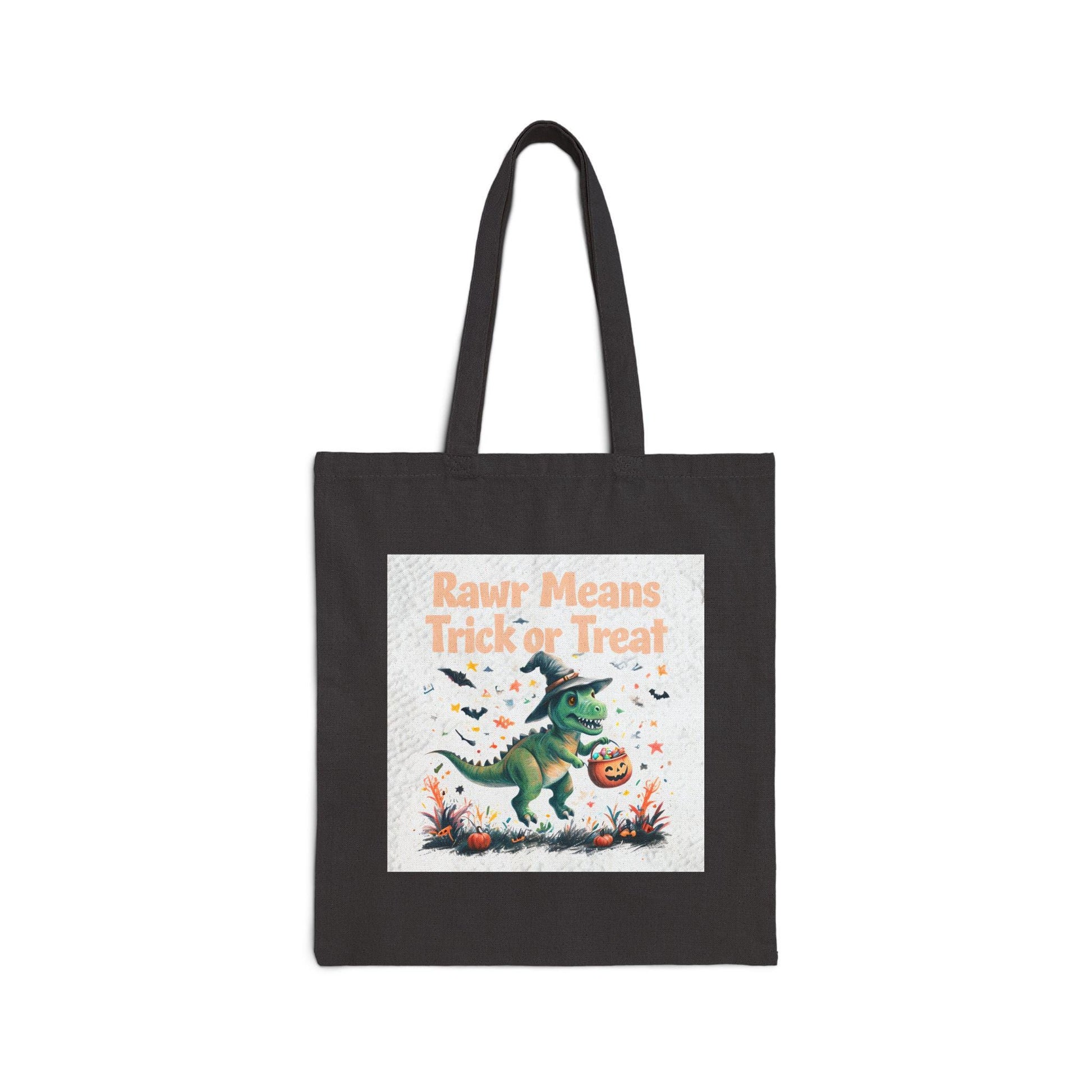 Dinosaur Halloween Tote Bag: Rawr Trick or Treat, Custom Kids Gift