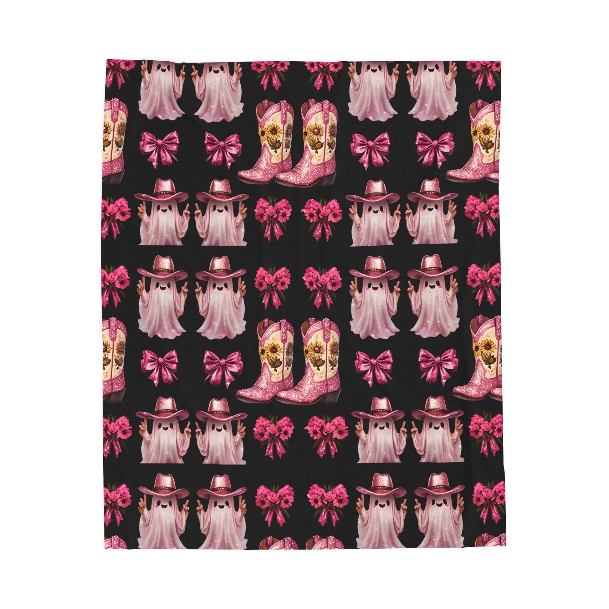 Pink Western Plush Blanket: Glam Cowgirl Home Decor Throw