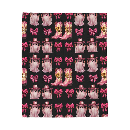 Pink Western Plush Blanket: Glam Cowgirl Home Decor Throw