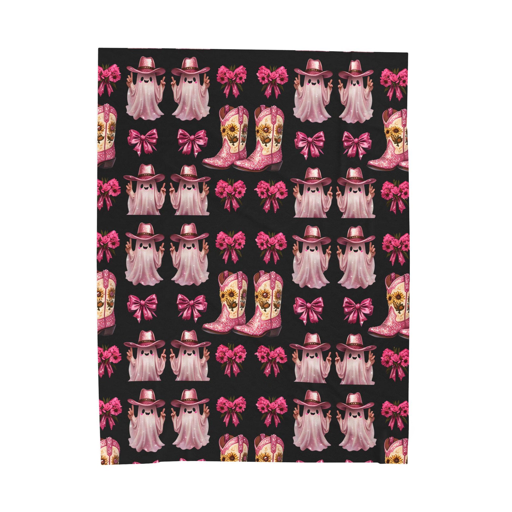Pink Western Plush Blanket: Glam Cowgirl Home Decor Throw