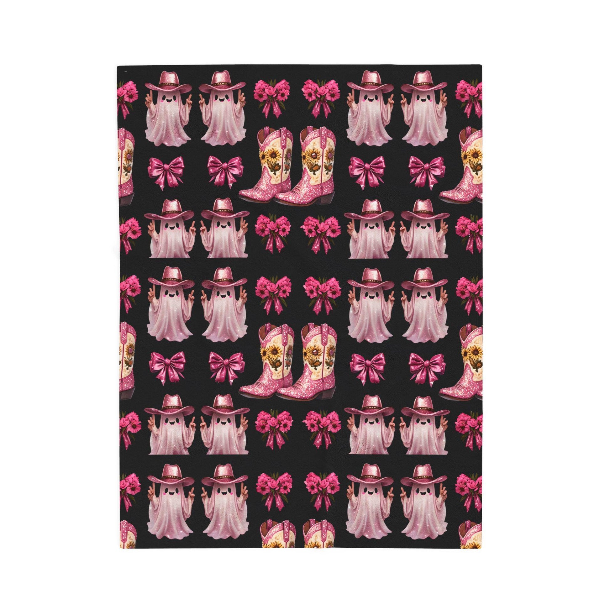 Pink Western Plush Blanket: Glam Cowgirl Home Decor Throw